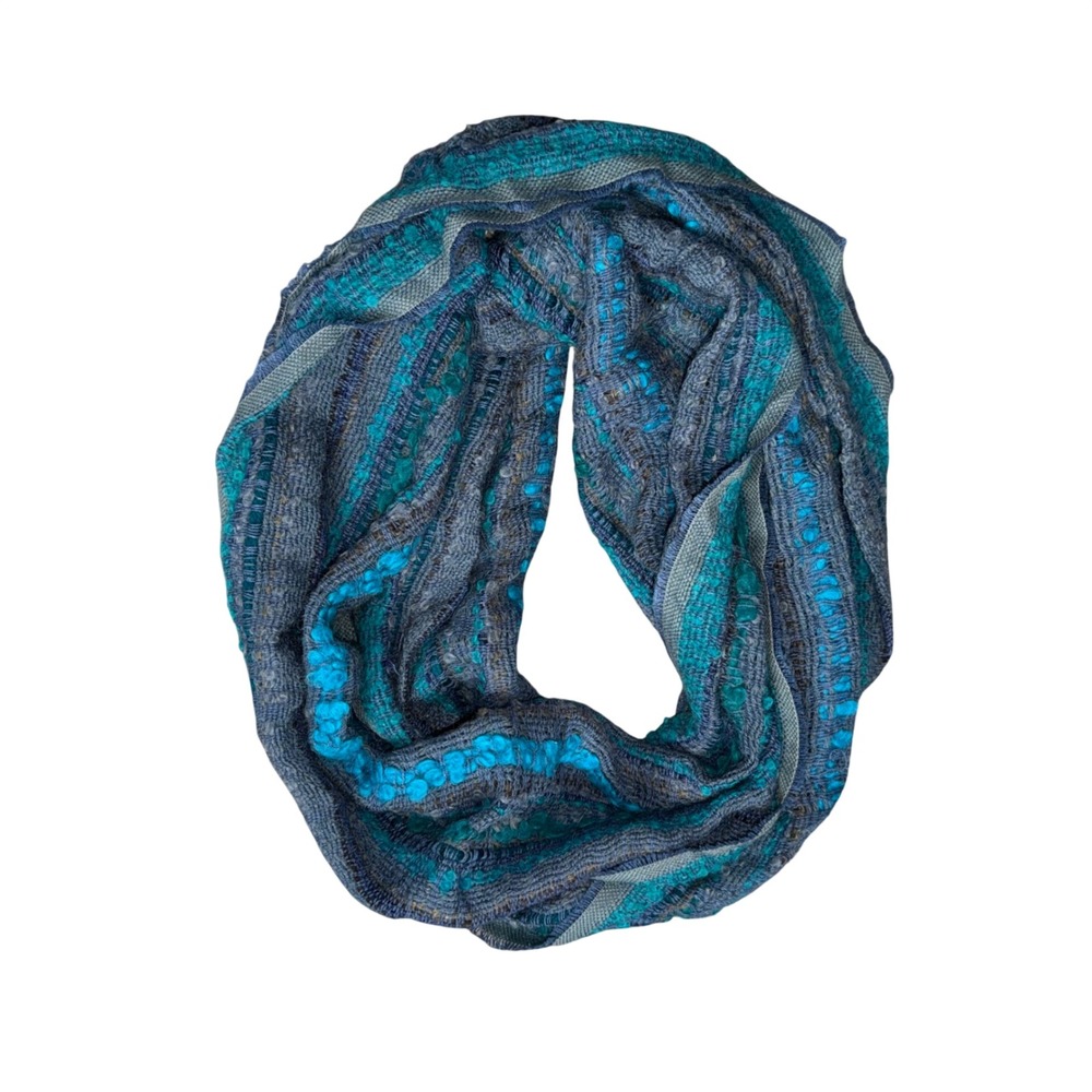 Shupaca Infinity Scarf Womens OS Blue Turquoise Excellent Baby Alpaca Blend Peru
